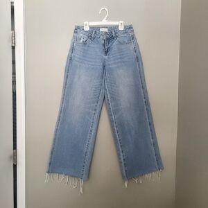 PacSun Denim Blue Wide Leg Jeans with Raw Hem